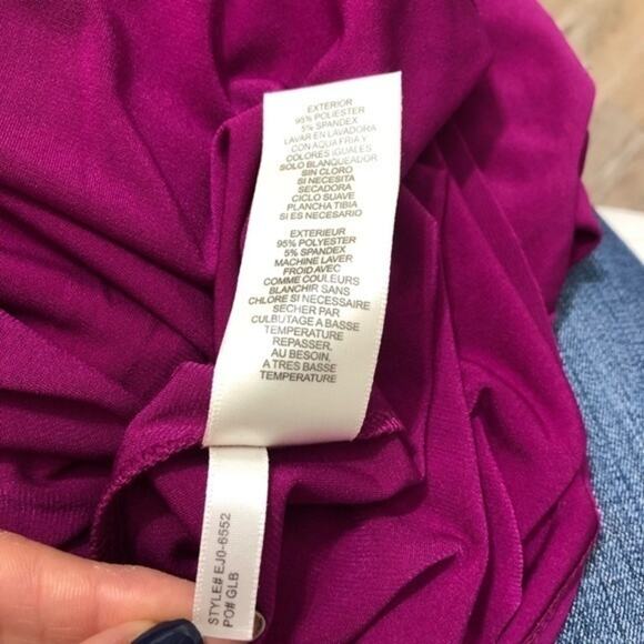 Eliza J Bell Sleeve Magenta Royale Fit Flare Dress 6 NWT - Picture 8 of 8